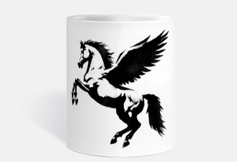 Tazza graffiti pegasus in stile bank sy