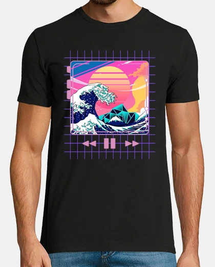 Playera Gran Ola Kanagawa Video VHS Reproductor