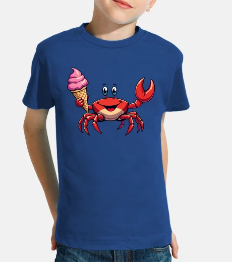 Abbigliamento granchio che porta un gelato