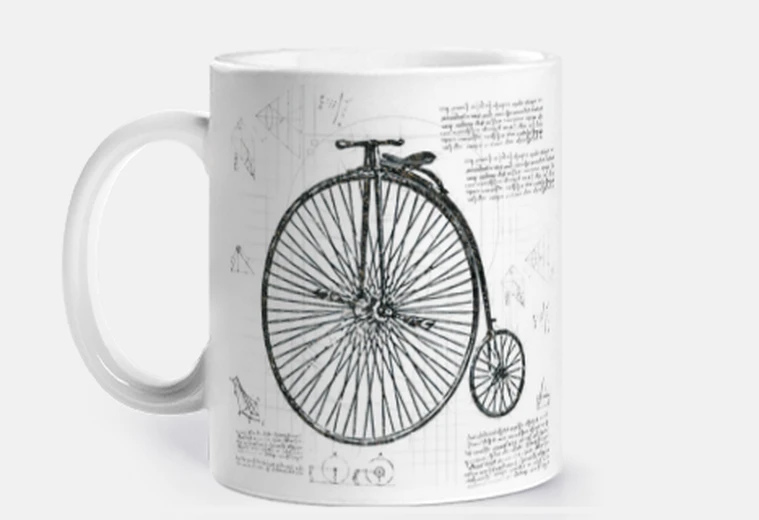 Cup grand-bi schema retro penny-farthing mug customizable coffee tea herbal tea infusion