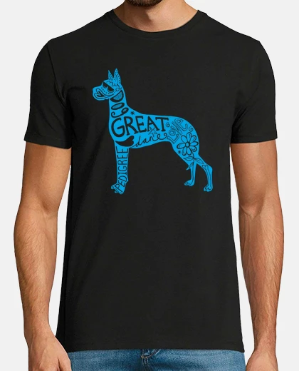 Tee-shirt grand chien danois avec lettres