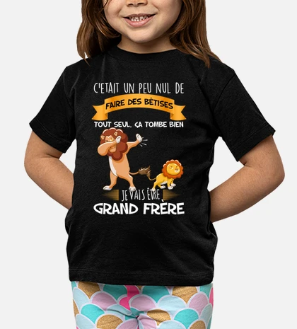 T-shirt Enfant grand frere lion annonce grossesse bebe tostadora