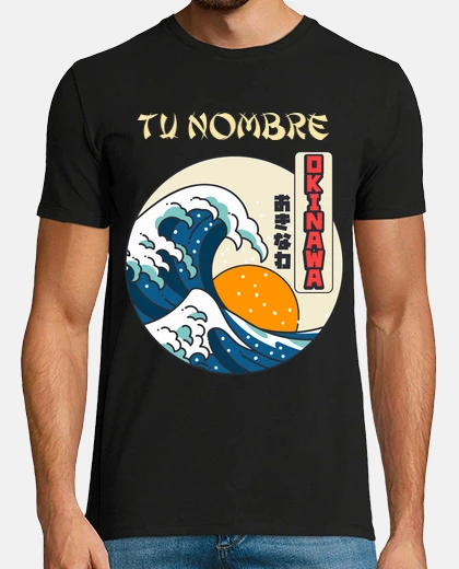 Tee-shirt grand vague au large de kanagawa okinaw