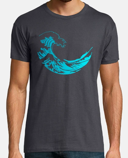 T-shirt grande ondata di k ana gawa