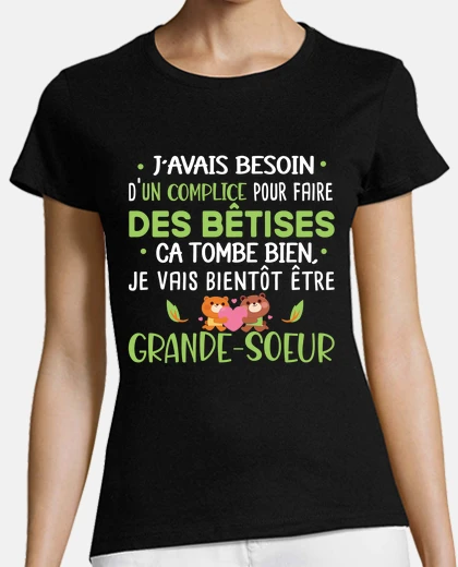 Tee-shirt Grande-Sœur Naissance Bébé Famille