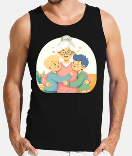 grandmas love cartoon family embrace