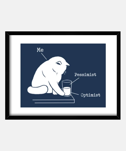 Quadro graphic vetro - pesimista - ottimista cat