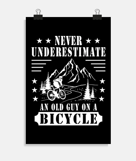 Poster Gravel Bike Old Guy on a Bicycle