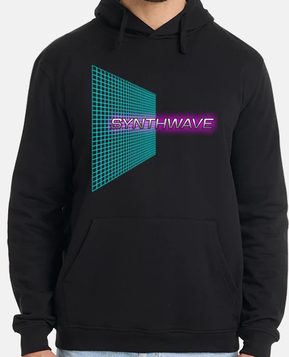 Felpa gray synthwave [ciano]
