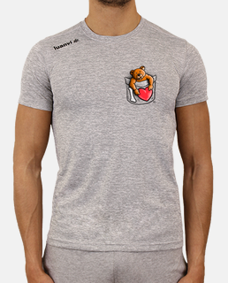 gray fitness t- t shirt bear pocket 001