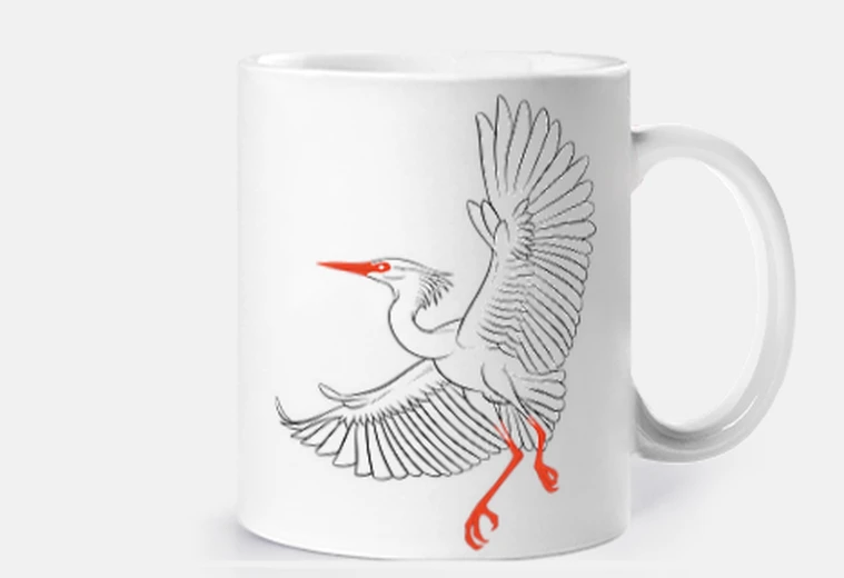 Tazza graziosa gru che vola