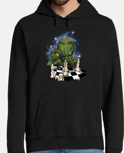 Sudadera Green Alien With Chessboard  Chess