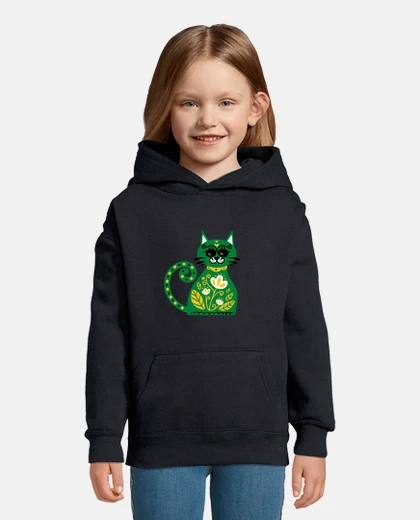 Kids green cat with glasses