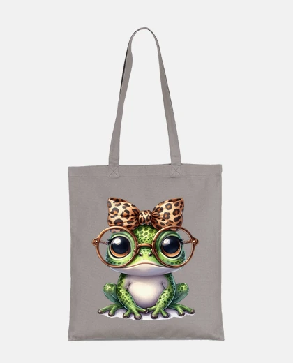 Bag green frog flirtatious party bag student, diary reading light shopping tote