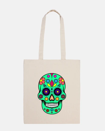 Bag green mexican skull bag