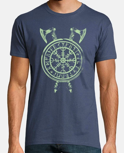 T-shirt green viking weapons