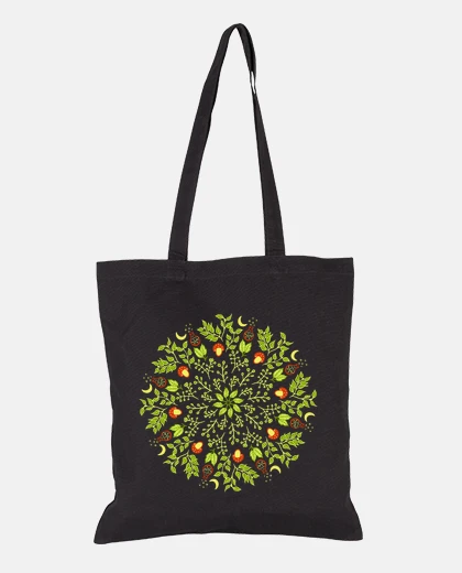 Bag green witch nature lover mandala