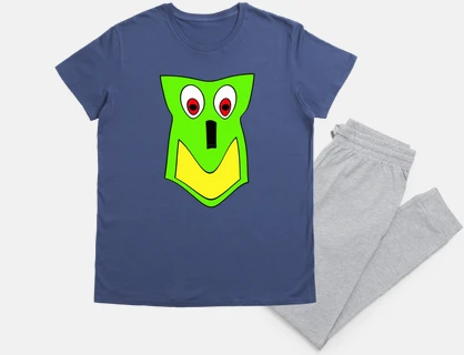 green crazy square, unisex pajamas
