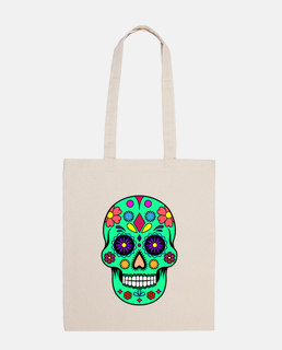 green mexican skull bag