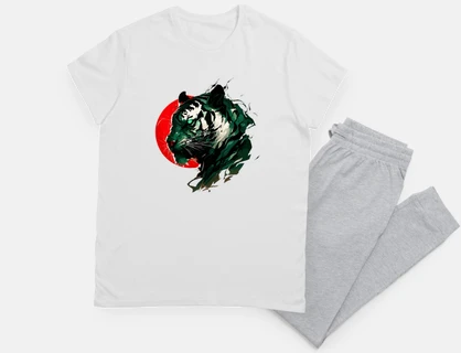 Green tiger abstract art