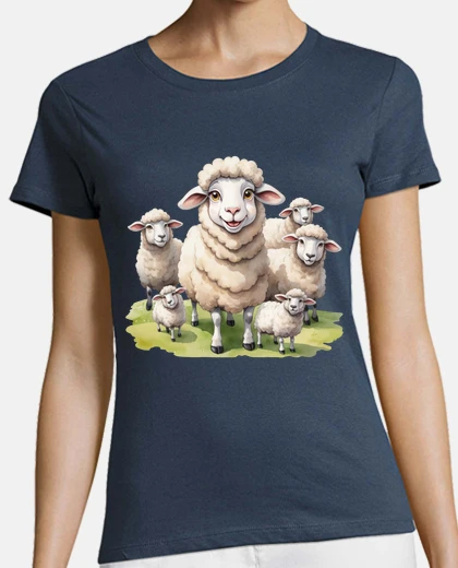 T-shirt gregge di pecore carine