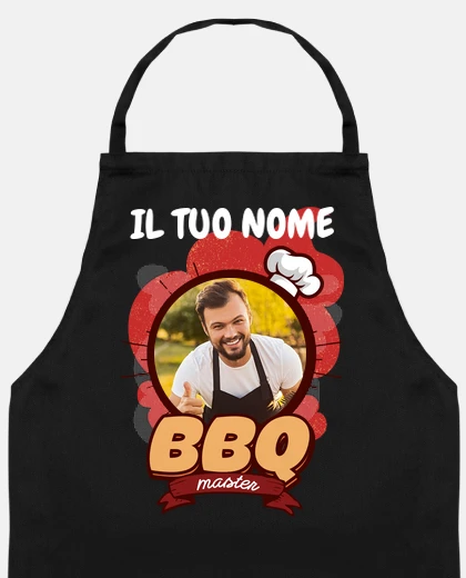grembiule bbq master con foto e testo personalizzabile