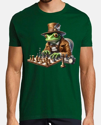 Tee-shirt grenouille aristocrate joue aux echecs