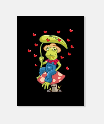 Tableau grenouille esthétique cottagecore sur u