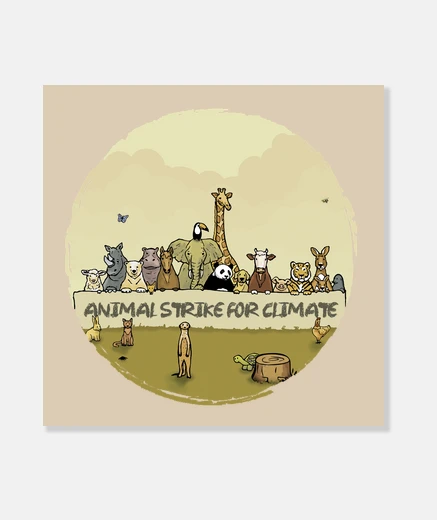 Tableau grève des animaux pour le climat