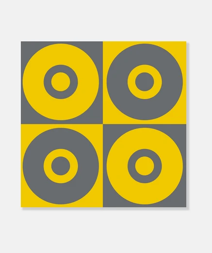 Wall Grey and Yellow Geometric Repeat Pattern