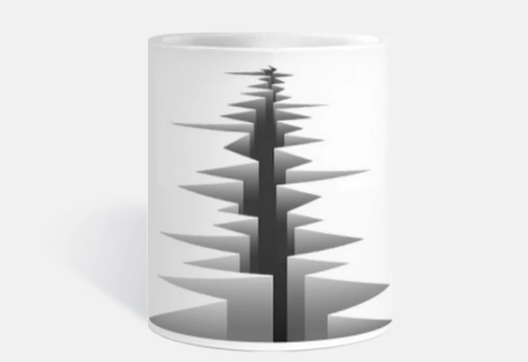 Taza grieta falla volcánica cuenco de copa de ilusión personalizable