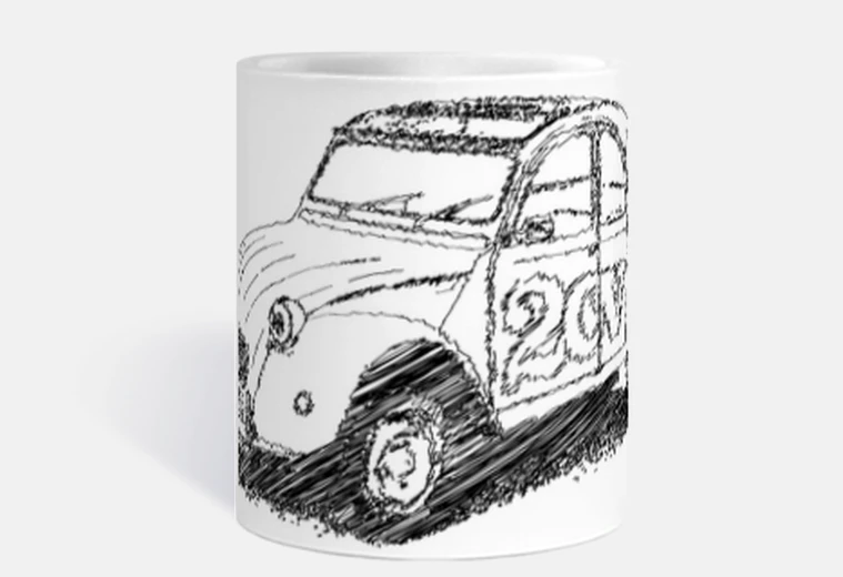 Mug griffonner un 2cv