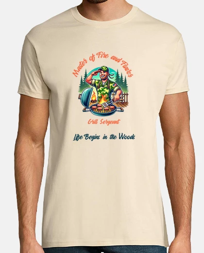 T-shirt Grill Sergeant - Master of Fire and Flavor - Cabin Camping