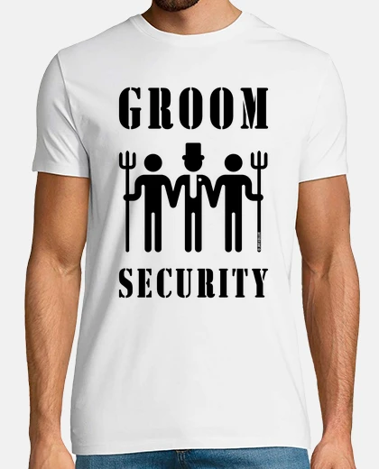 Tee-shirt groom sécurité cerf night party noir