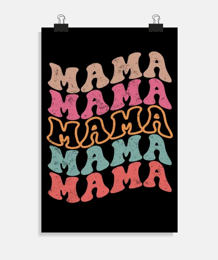 Poster groovy mama retrò vintage nuova mamma
