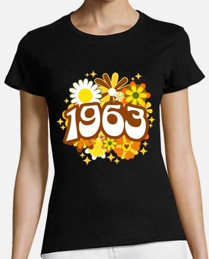 T-shirt Groovy Retro 1963 Woman 60th Birthday