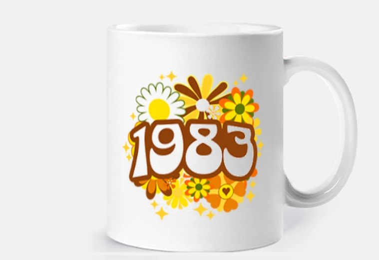 Cup Groovy Retro 1983 Woman 40th Birthday