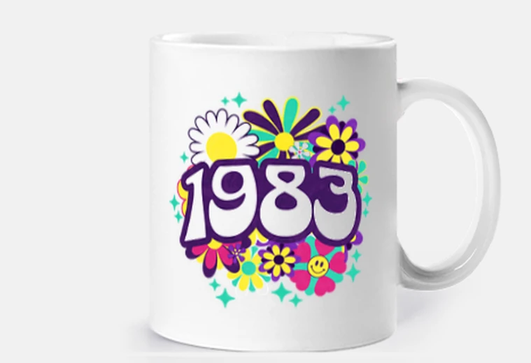 Cup Groovy Retro 1983 Woman 40th Birthday