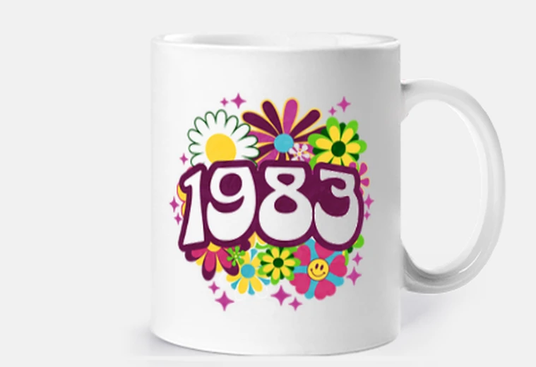 Cup Groovy Retro 1983 Woman 40th Birthday