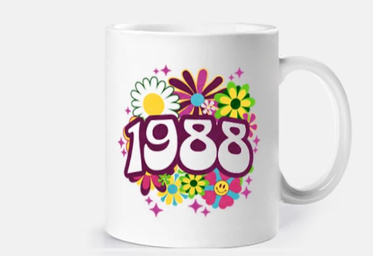 Cup Groovy Retro 1988 Woman 35th Birthday