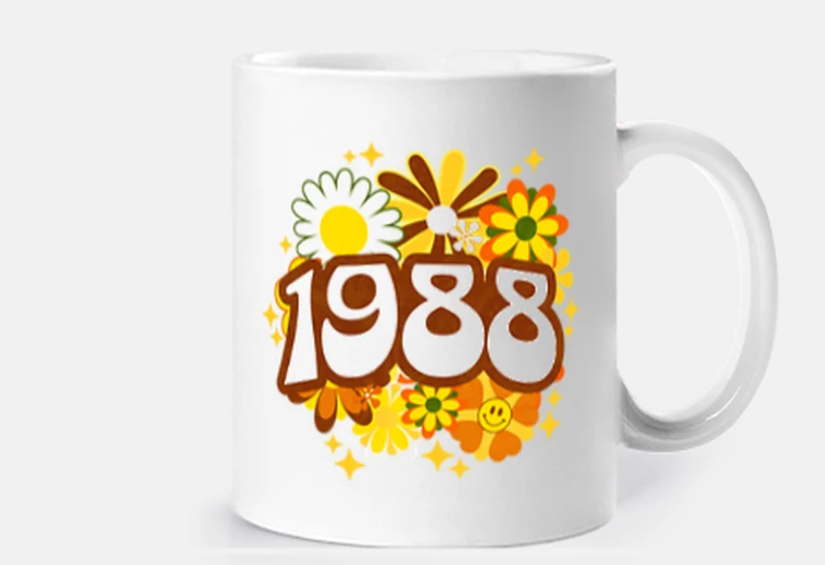 Cup Groovy Retro 1988 Woman 35th Birthday
