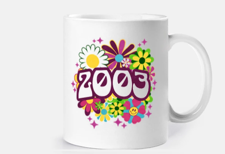 Cup Groovy Retro 2003 Woman 20th Birthday