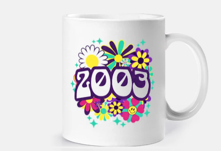 Cup Groovy Retro 2003 Woman 20th Birthday
