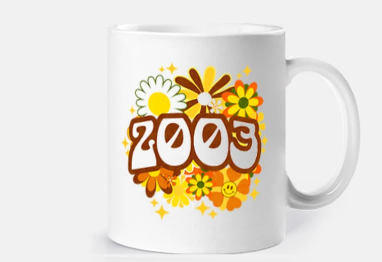 Cup Groovy Retro 2003 Woman 20th Birthday