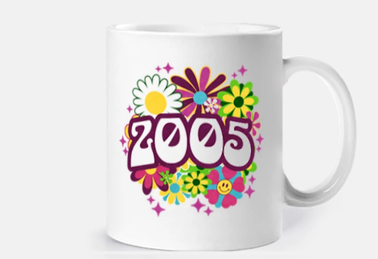 Cup Groovy Retro 2005 Woman 18th Birthday