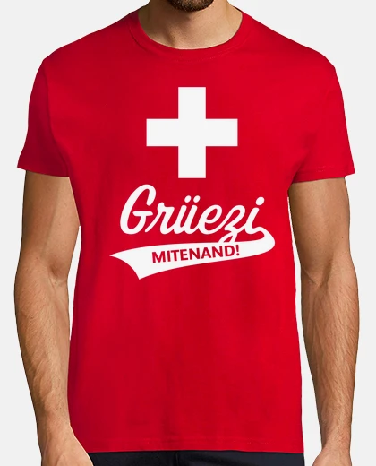 Tee-shirt grüezi mitenand suisse drapeau suisse