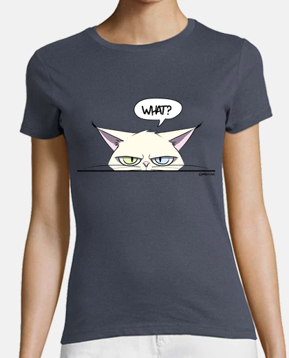 T-shirt grumpy white cat woman t-shirt