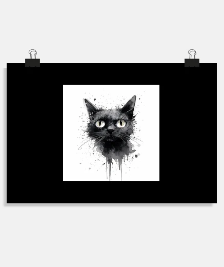 Poster grungy punky graffiti chat xi