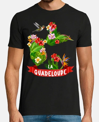 Tee-shirt Guadeloupe 971 ile Fleurs Des Tropiques