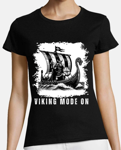 Tee-shirt guerrier viking sur un bateau viking vi